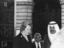 Margaret Thatcher greets Shaikh Khalifa at Downing Street, 16th September 1980. Artist: Unknown