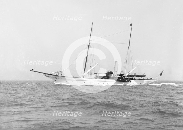 The steam yacht 'Winifred' under way, 1914. Creator: Kirk & Sons of Cowes.