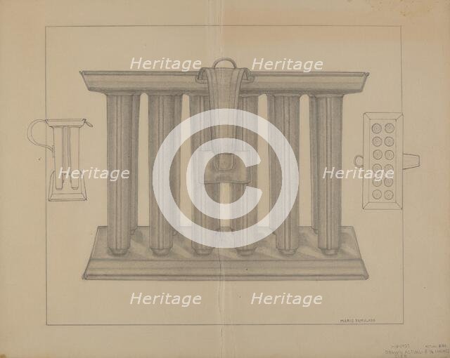 Candle Mold, c. 1937. Creator: Marie Famularo.