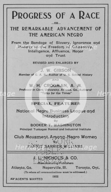 Progress of a Race, title page, 1902. Creator: Unknown.