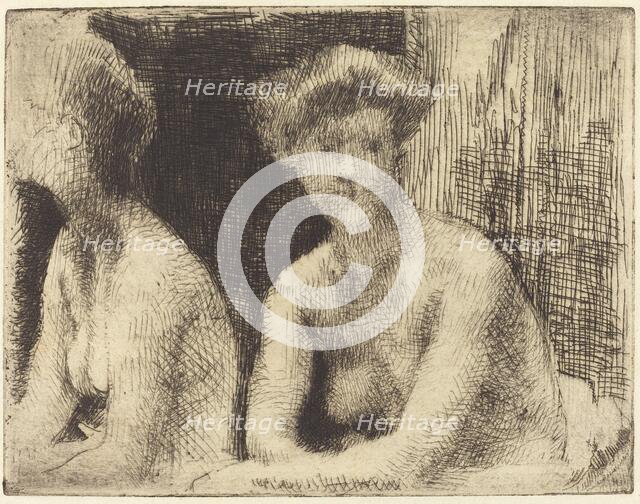 Nude Woman by a Looking Glass (Femme Nue Auprès d'une Glace), 1889. Creator: Paul Albert Besnard.