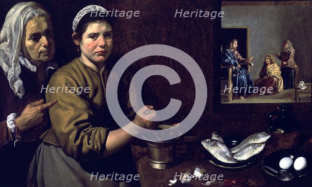  'Christ in the House of Martha', Diego Velazquez Oil.