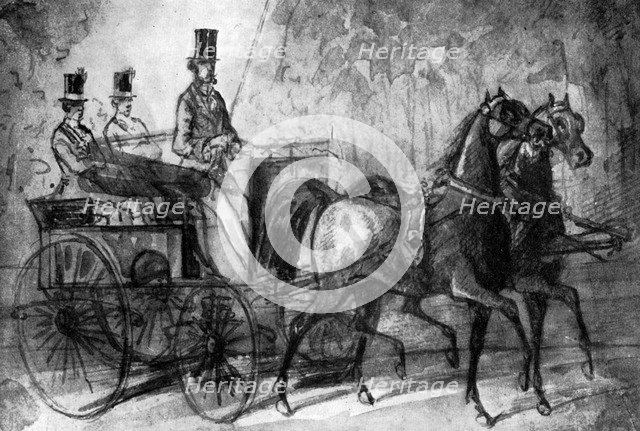 'A Dandy Driving', 19th century, (1930). Artist: Constantin Guys