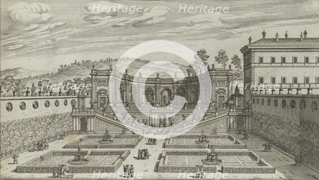 Altra Vedvta in Prospettiva del Teatro et Giardino Contigvo di Mondragone in Fras..., 1691 or after. Creator: Giovanni Battista Falda.
