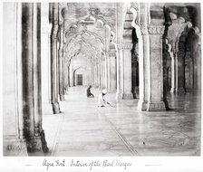 Agra Fort, Interior of the Pearl Mosque, Late 1860s. Creator: Samuel Bourne.