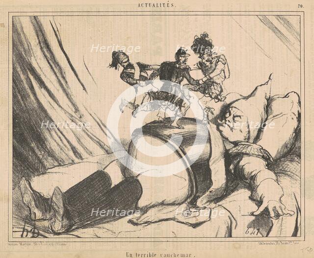 Un terrible cauchemar, 19th century. Creator: Honore Daumier.