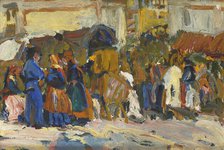 In Front of Saint George's in Lviv (Sketch), 1907. Creator: Fryderyk Pautsch.