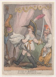 Puss in Boots or General Junot Taken by Surprise, April 12, 1811., April 12, 1811. Creator: Thomas Rowlandson.
