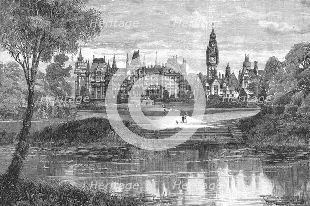 'Eaton Hall, Cheshire - View of the Hall and the Lake', 1886.  Creator: Unknown.