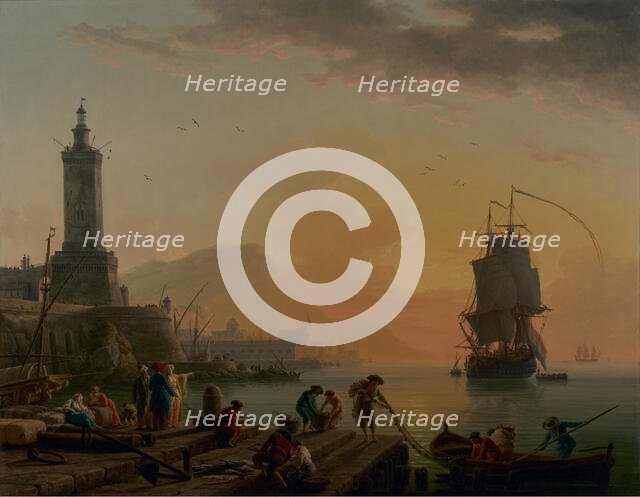 A Calm at a Mediterranean Port, 1770. Creator: Claude-Joseph Vernet.