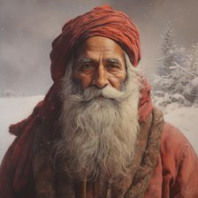 AI Image - Illustration of an Indian Father Christmas, 2023. Creator: Heritage Images.