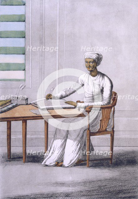 A causto (clerk/scribe), pub. 1808-12. Creator: Franz Balthazar Solvyns (1760-1824).