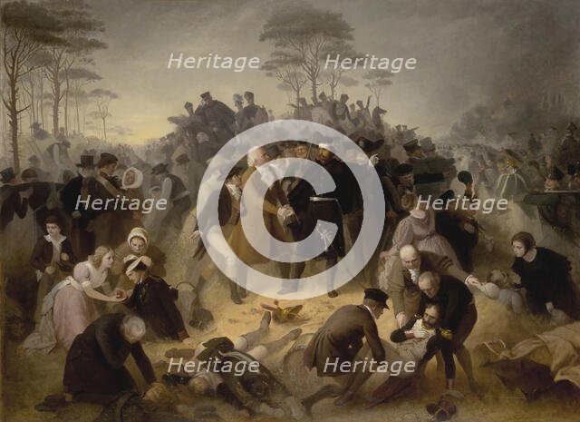 The Residents of Berlin on the Battlefield of Großbeeren on 23 August 1813, 1866. Creator: Haendler, Paul (1833-1903).