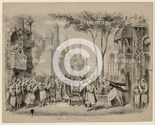 The Opera L'étoile by Emmanuel Chabrier in the Théâtre des Bouffes-Parisiens, 1877. Artist: Lami, Eugène Louis (1800-1890)