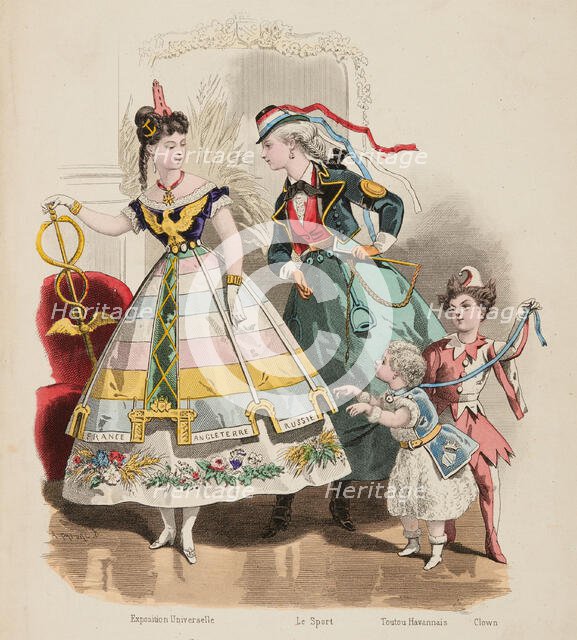 Fashion plate - Fancy Dress - Journal des Demoiselles I, 1868. Creator: Gilquin fils.