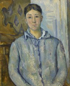 Madame Cézanne in Blue, 1890. Artist: Cézanne, Paul (1839-1906)