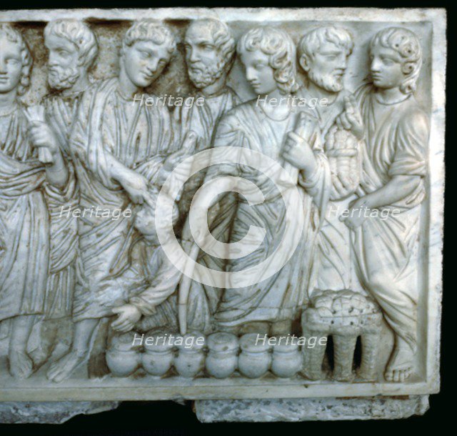 Early Christian depiction of the miracles of Christ. Artist: Unknown