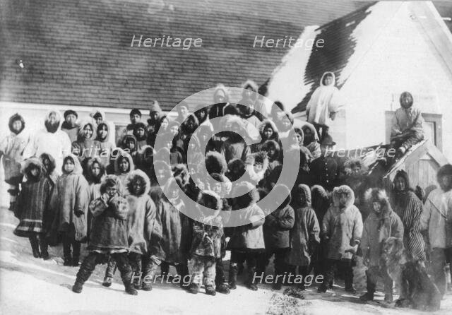Eskimo school children, between c1900 and c1930. Creator: Unknown.
