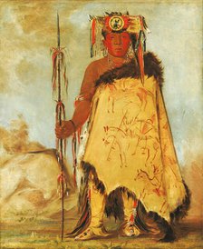 La-wée-re-coo-re-shaw-wee, War Chief, a Republican Pawnee, 1832. Creator: George Catlin.