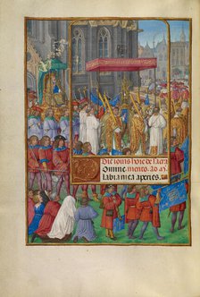 Procession for Corpus Christi; Spinola Hours, about 1510-1520. Creator: Master of James IV of Scotland.