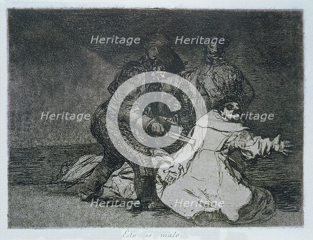 The Disasters of War, a series of etchings by Francisco de Goya (1746-1828), plate 46: 'Esto es m…