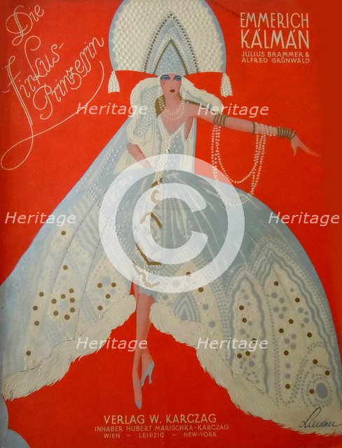 Cover for the original piano score of The Circus Princess by Emmerich Kalman, 1926. Creator: Unknown.