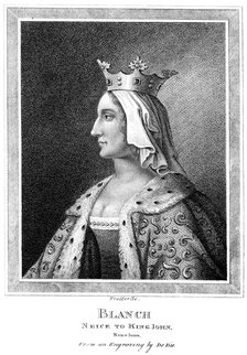 Blanche of Castile (1188-1252), niece to King John.Artist: Thomas Trotter