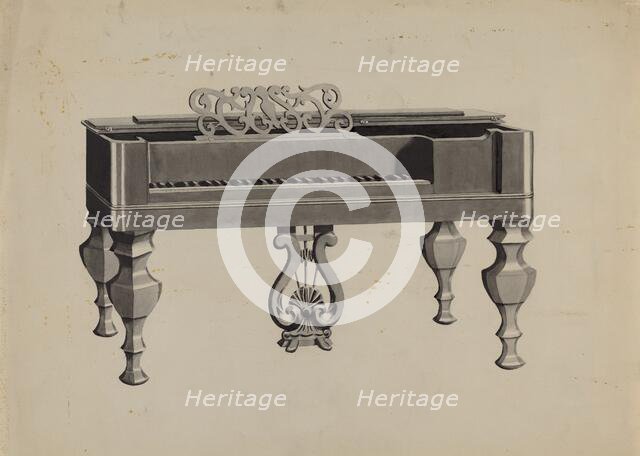 Piano, c. 1936. Creator: Dorothy Posten.