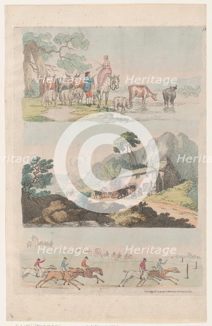Plate 10, Outlines of Figures, Landscapes and Cattle...for the Use of Learners, ..., August 6, 1790. Creator: Thomas Rowlandson.