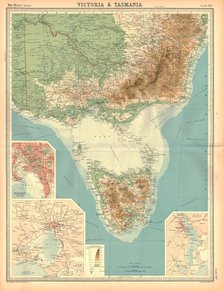 Map of Victoria and Tasmania. Artist: Unknown.