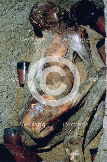 Early Egyptian burial known as 'Ginger'. Artist: Unknown