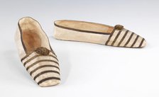 Evening slippers, British, 1840-49. Creator: Gundry & Sons.