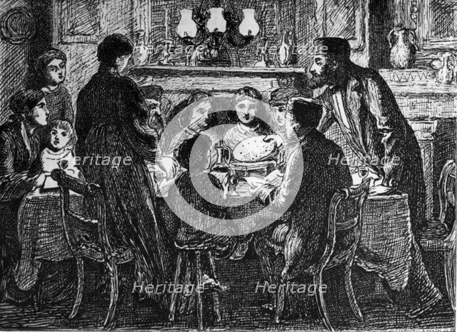 Seder meal, Passover, mid-late 19th century. Artist: Simeon Solomon