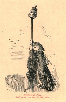 'Election of Pope. Getting to the top of the pole', 1897. Creator: John Leech.