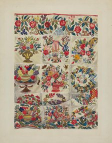 Applique Quilt (Friendship Quilt), c. 1937. Creator: Verna Tallman.