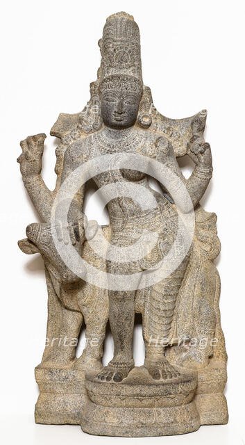 God Shiva as Lord Who Is Half-Male, Half-Female (Ardhanarishvara), 14th century. Creator: Unknown.