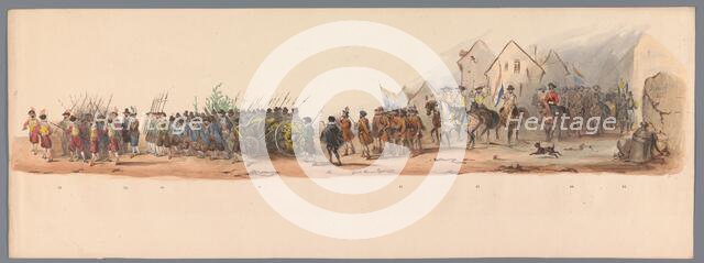 Historical parade at the second centenary of the Utrecht University, 1836 (plate 10), 1837. Creator: Victor Adam.