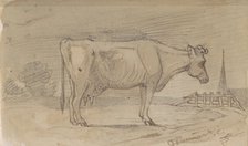 Cow in a meadow, 1864-1880. Creator: Johannes Tavenraat.
