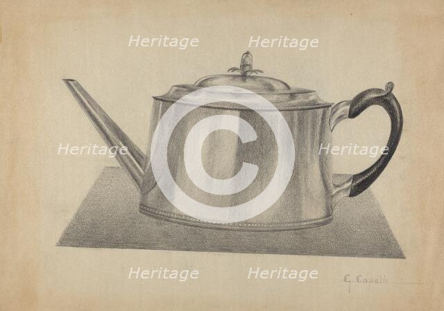 Silver Teapot, c. 1936. Creator: Giacinto Capelli.