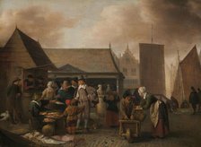 Fish Market, 1650-1670. Creator: Hendrik Martensz. Sorgh.