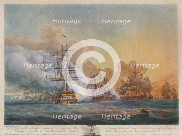 'Battle of the Nile', c1799. Artist: Nicholas Pocock.