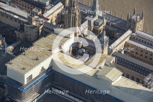 Renovation works at the Houses of Parliament, Westminster, London, 2021. Creator: Damian Grady.