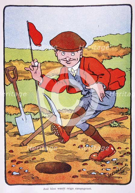 Golfing postcard, c1920s.  Artist: George Shepheard