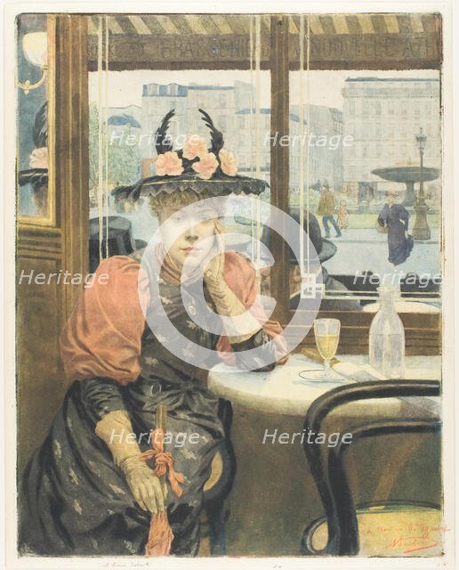 The Absinthe Drinker, c. 1890. Creator: Albert Emmanuel Bertrand.