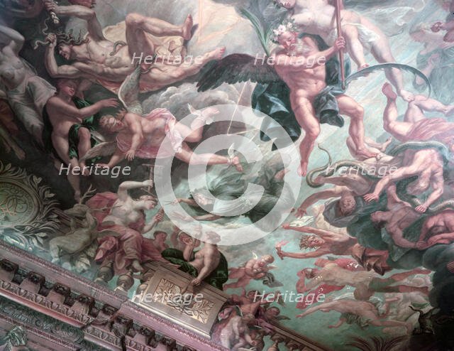The ceiling of the State Dining Room, Chatsworth House, Derbyshire, c1955. Creator: Arthur Charles Kirby Ware.