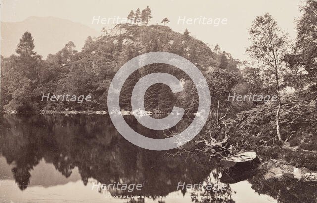Loch Katrine, looking to Roderick Dhu's Watch Tower, between 1870 and 1880. Creator: George Washington Wilson.
