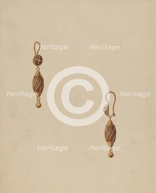 Earring, c. 1936. Creator: Bertha Semple.