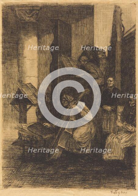 Choir in a Spanish Church (La choeur d'une eglise espagnole), 1860. Creator: Alphonse Legros.