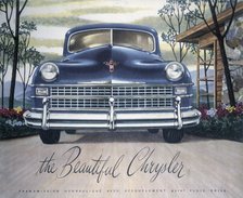 Poster advertising a Chrysler, 1946. Artist: Unknown