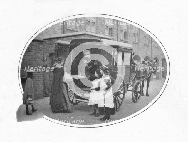 To school by ambulance, London, c1903 (1903). Artist: Unknown.